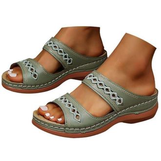 Generic Summer Orthopedic Wedge Platform Sandals Anti Slip Open Toe Sandal Open Toe Walking Sandals with Arch Support Comfortable Breathable Beach Slippers