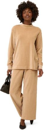 Pact Organic Cotton Pure Velour Cozy Pullover in Sesame at Nordstrom, Size X-Large