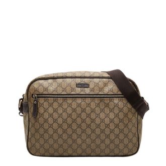 Gucci Beige Brown Pvc Leather Shoulder Bag (Pre-Owned)