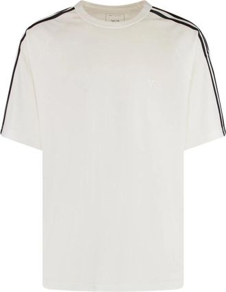 Yohji Yamamoto Klassiek katoenen T-shirt met kenmerkende strepen - Heren - T-shirts - Wit - L - Katoen - Tops