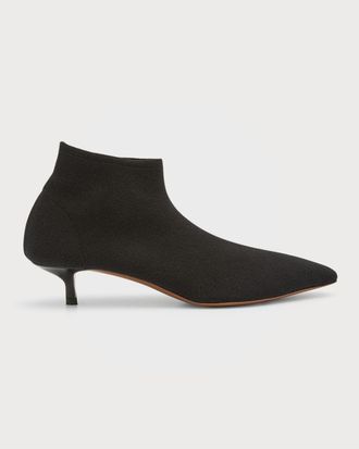 Neous Idra Pointed Goatskin Kitten-Heel Booties