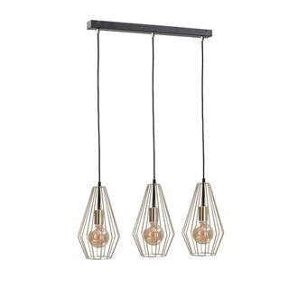 Netlighting Geo Bar Pendant Ceiling Light Gold 60cm 3x E27