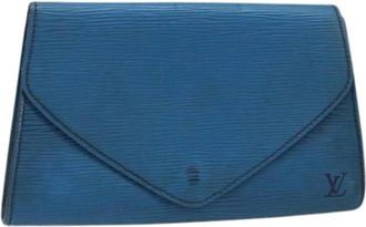 Louis Vuitton Pre-owned Clutch Tas - Dames - Vintage Accessoires - Blauw - ONE Size - Leer - Vintage