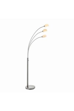 Netlighting Jaspa LED 3 Light Floor Lamp Satin Nickel White Glass