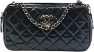 Chanel Pre-owned Leather chanel-bags - Dames - Vintage Schoudertas - Blauw - ONE Size - Vintage