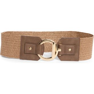 Vince Camuto Toggle Buckle Woven Raffia Belt in Brown at Nordstrom Rack, Size Medium/large