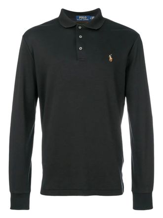 Polo Ralph Lauren long -sleeve polo Shirt - men - Cotton - L - Black