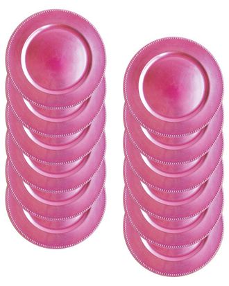 American Atelier Dnu American Atelier Set Of 12 Beaded Round Charger Plates