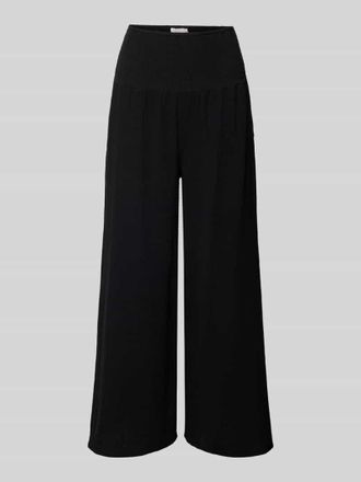 Apricot Wide Leg Stoffhose in Crinkle-Optik in Black, Gr&ouml;&szlig;e L