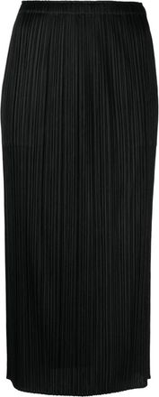 Pleats Please Issey Miyake pleated high-waist skirt - women - Polyester - 3 - Black