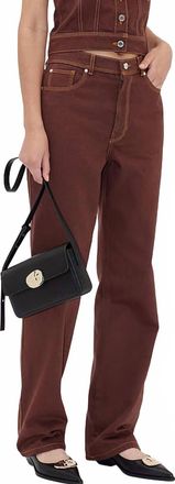 Stine Goya High Waist Straight Cut Pants In Brown