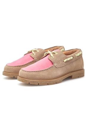 Woden Womens Johanne Tricolor Sneaker Boat Shoe In Taupe Multi