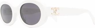 Celine Triomphe Oval Zonnebril - Dames - Zonnebrillen - Wit - 52 MM - Accessoires