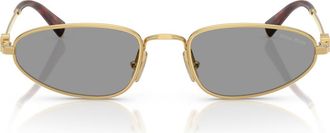 Miu Miu 52mm Irregular Sunglasses in Gold /Grey at Nordstrom