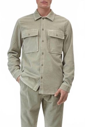 Closed Corduroy Utility Shirt In Lichen Green