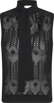 Liu Jo Gebreide Top met Strik - Dames - Blouses - Zwart - S - Katoen - Overhemden