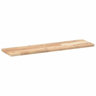 Berkfield Home Compact Floating Shelf 100x20x2 cm Untreated Solid Wood Acacia in Brown | Size: 100 x 20 x 2 cm
