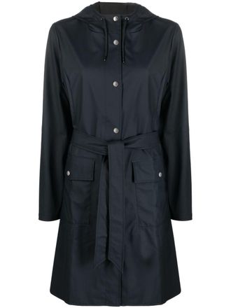 Rains Curve hooded raincoat - women - Polyester - M - Blue