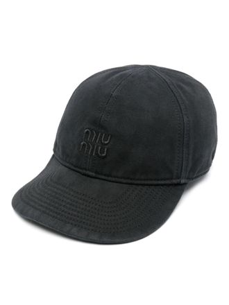 Miu Miu Cappello da baseball Drill - Nero