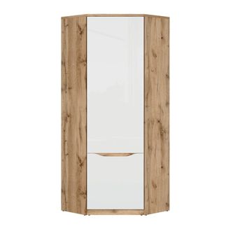 Petits Meubles Armario de esquina 1 puerta tableros de aglomerado laminados blanco