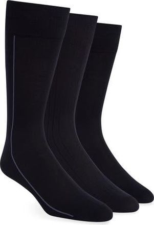 Lorenzo Uomo 3-Pack Dress Socks in Black at Nordstrom Rack
