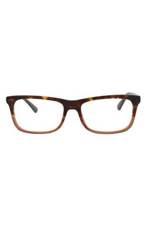 Alexander McQueen 52mm Rectangular Optical Glasses in Havana Black Transparent at Nordstrom Rack