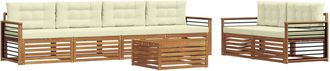 vidaXL Conjunto De Sof&aacute;s De Exterior 7 Uds. Natural Y Crema Vidaxl