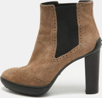 Tod's Tods Brown Suede Ankle Boots
