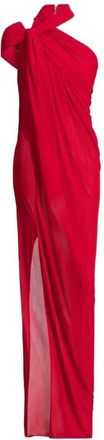 Balmain Dress Cross Neck Jersey Crepe Draped Long