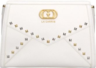 La Carrie Frivolous Medium Leren Tas - Dames - Clutches - Beige - ONE Size - Leer - Tassen