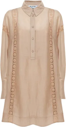 Blugirl Mini Dress In Lyocell With Lace Trims