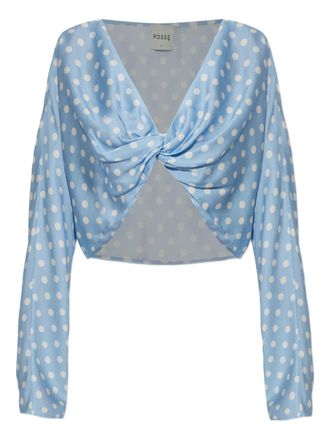 Poss&eacute; polka-dot blouse - Blu