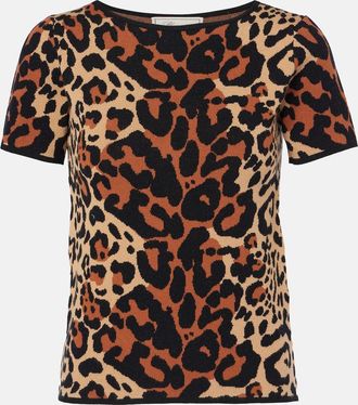 Blumarine Shoert leopard-print top