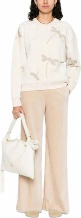 Forte_Forte Voila Une Fleur Embroidery Sweatshirt In Giglio