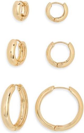 Nordstrom Rack Three-Pack Hoop Earrings in Gold at Nordstrom Rack
