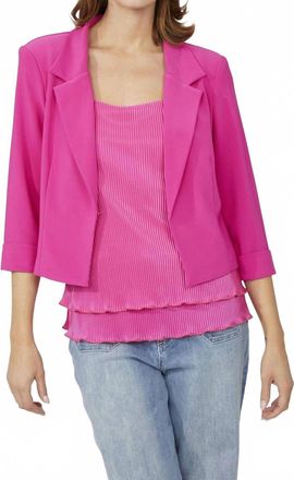 Frank Lyman Design Womens Knit Blazer In Bright Pink