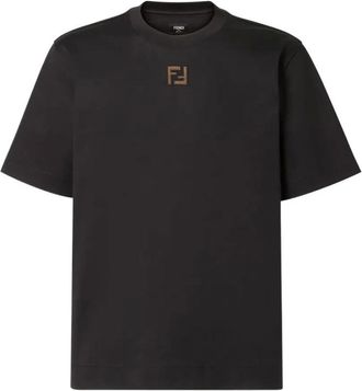 Fendi T-Shirts, male, Black, Size: XL FF Motif T-Shirt