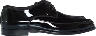 Saint Laurent Mens Leather Patent And Suede Lace Up Derby (Authentic Pre- Loved)
