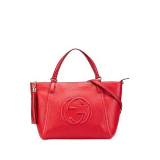 Gucci Pre-owned Handbags, female, Red, Size: ONE SIZE Pre-owned Leather Handbag
