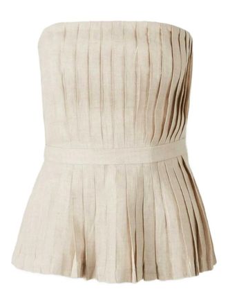 Andres Otalora pleated charming top - Neutrals