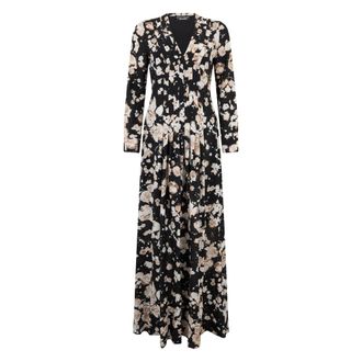 Moschino Lange bloemenjurk - Dames - Maxi kleedjes - Veelkleurig - M - Polyester - Kleedjes