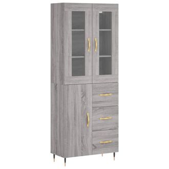 Berkfield Home Highboard Grey Sonoma 69.5x34x180 cm Engineered Wood