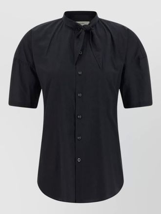 Christophe Lemaire short sleeve shirt tie neck detail