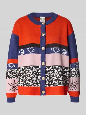 Ichi Strickjacke mit Knopfleiste in Rot, Gr&ouml;&szlig;e XS