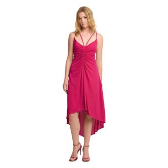 Kocca Party Dresses, female, Pink, Size: XL Contoured Dual-Strapped Knee Length Dress