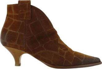 Elena Iachi Stivaletti in camoscio - Dames - Cowboylaarzen - Bruin - 37 EU - Su&egrave;de - Schoenen