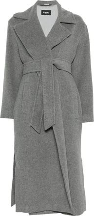 Marella Cappotto monopetto Cadmio con cintura - Grigio
