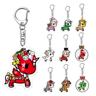 Tokidoki Keychain Unicorno Keychain Acrylic Fashion Lobster Clasp Key Rings Bag Charm for Unicorno Fans, White