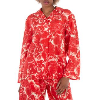 Burberry Rose Silk Poplin Shirt, Brand Size 8 ( US Size 6 )