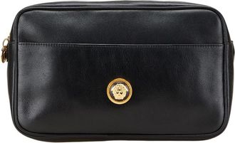 Versace Black Leather Clutch Bag (Pre-Owned)